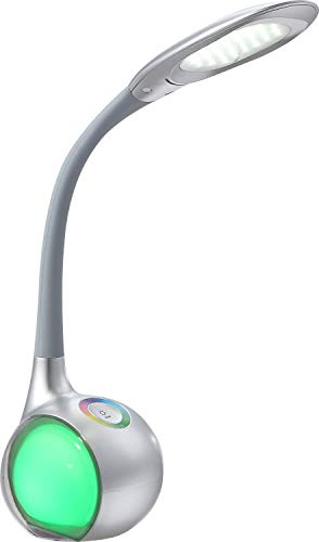 Globo Zeitlose LED Tischleuchte Kunststoff silber und transparent 5W TARRON 58279, Weiß