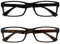 OPULIZE PEP Lesebrille für Damen und Herren - 2er-Pack - Große Rechteckige Brille - Komfortable Federscharniere - Kratzfest - Schwarz Braun - UVR +3.00