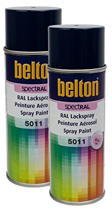 KWASNY Belton Spectral 324 082 Lot de 2 bombes de peinture en spray RAL 5011 Bleu acier brillant 400 ml