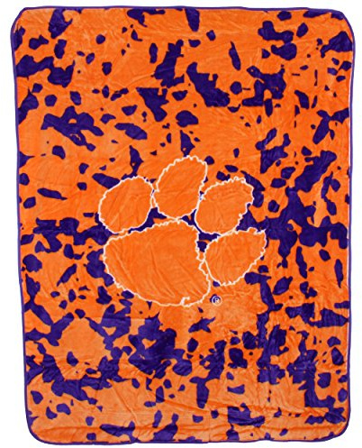 College Covers Everything Comfy Clemson Tigers Soft and Warm Huge Raschel Throw Blanket, 86 x 63