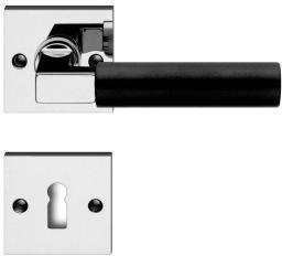 Türdrücker Türklinke Drückergarnitur Modell Chiara-R Messing glänzend vernickelt Profilzylinder