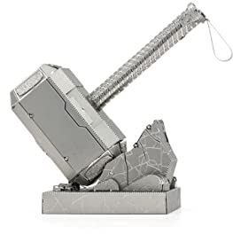 Metal Earth Fascinations MMS320 Metallbausätze - Marvel AvengersThors Hammer Mjolnir, lasergeschnittener 3D-Konstruktionsbausatz, 3D Metall Puzzle, DIY Modellbausatz, 2 Metallplatinen, ab 14 Jahre