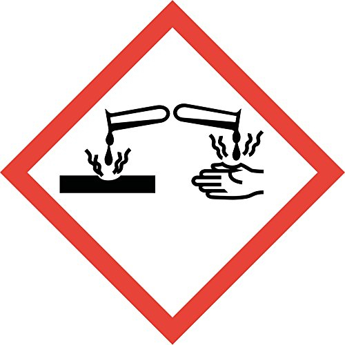 Gefahrstoffaufkleber GHS05: ätzend, hin154, 10x10cm, Gefahrstoffsymbol, GHS-Kennzeichnung, Achtung, Warnung, Vorsicht, Hinweis