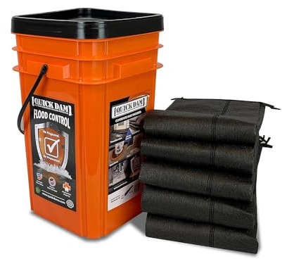 Quick Dam QDGG10-5 Flood Emergency Kit Grab & Go Flutbarrieren, 3 m, 5 Stück, Orange, 14 x 14 x 17 inches