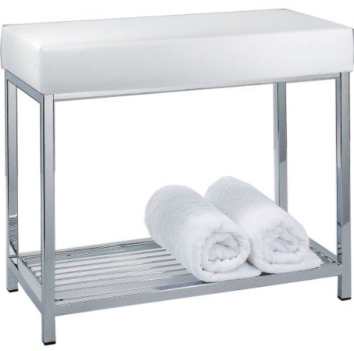 Decor Walther 0505104 DW 77 Sitzbank Chrom, Sitz weiß