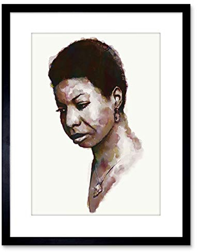 Wee Blue Coo Music Painting Portrait Evry Nina Simone Framed Wall Art Print