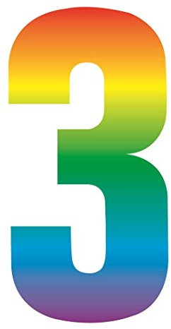 Dabmoo Modern Trendy Wheelie Bin Self Adhesive Number Stickers For Doors Shops Office Cafe Hotels Dustbin [ Number 3 ]