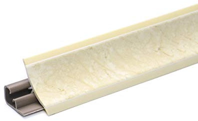 DQ-PP 3m WINKELLEISTE | Marmor hell | 23 x 23mm | PVC | GRATIS Schrauben | Küchenleiste Arbeitsplatte Abschlussleiste Leiste Küche Küchenabschlussleiste Wandabschlussleiste Tischplattenleisten