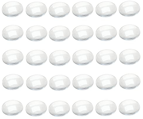 Dophee Transparent Glass Cabochons, 60PCS Clear Glass Dome Cabochon 20mm Half Round Cabochon Covers for Photo Pendant Necklaces Craft Jewelry Making