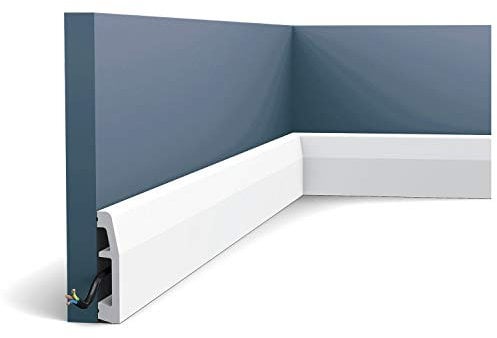 Plinthe minimaliste SX125 à l'angle peu marqué - L200 x H6,9 x l1,4 cm - ORAC DECOR
