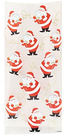 20 Christmas / Xmas Cello / Cellophane Party / Gift Bags (Twinkle Santa)