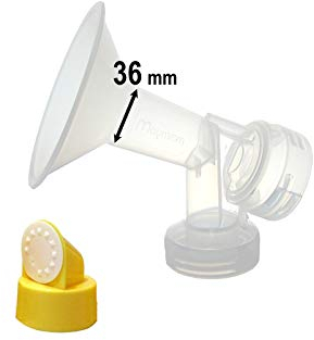 Maymom Breast Shield w/Valve and Membrane for Medela Breast Pumps (36 mm, 2X-Large, 1-Piece)