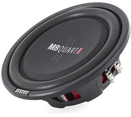 MB Quart DS Inch Shallow Space Saving Slim Subwoofer Car Speakers with Dual Voice Coil for Vehicle Sounds Audio Systems, Black