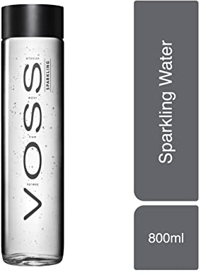 Voss Sparkling Water, 800ml Glass Bottle - Premium Naturally Carbonated Artesian Water from Norway