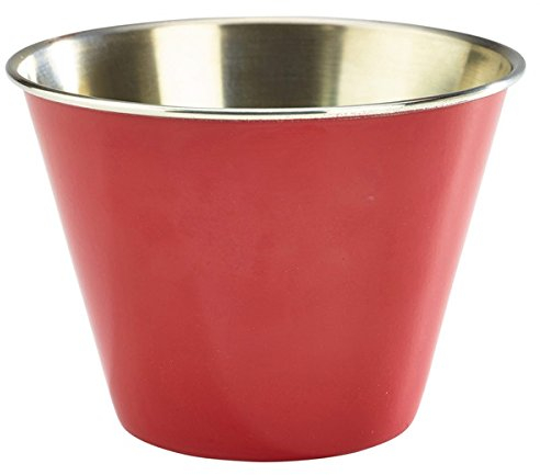 Red Stainless Steel Ramekins 12oz / 340ml - Set of 6 - Coloured Chip Cup Side Dishes