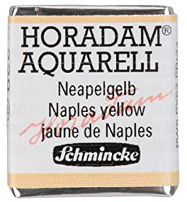 Schmincke – HORADAM® AQUARELL - feinste Künstler-Aquarellfarben, 229 Neapelgelb, 14 229 044, 1/2 Näpfchen