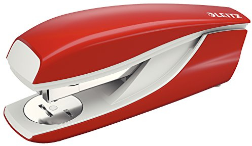 Leitz Büroheftgerät aus Metall, Für 40 Blatt, Inkl. Heftklammern, Ergonomisches Design, Rot, NeXXt-Serie, 55220025