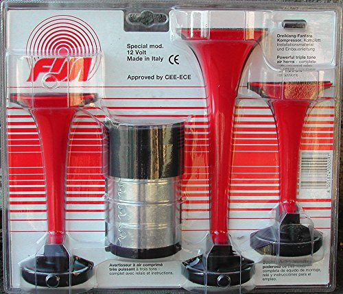 FISA Carpoint Fanfare Dreiklang 12V Rot Metall Hupe Automotive Accessory