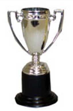 10cms Mini Trophy Silver - Pack of 6