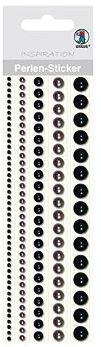 Ursus 75010009 - Perlen Sticker, Bordüren, rund, schwarz, 5 Stück in verschiedenen Größen, selbstklebend, einfach von der Folie abzuziehen, in verschiedenen Farbtönen