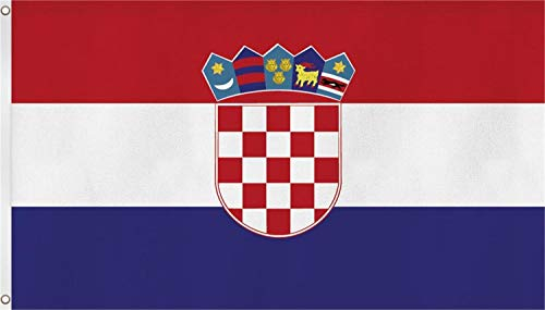 normani Flagge - Fahne - Hissfahne mit Zwei Metallösen zur Befestigung und zum Hissen - Größe 90 x 150 cm wetterfest Farbe Kroatien