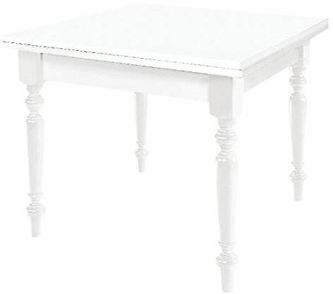 KONTE.DESIGN Tavolo ARDENZA a Libro in legno, gamba Tornita, Bianco, 100x100x78 cm | Made in Italy Design Italiano