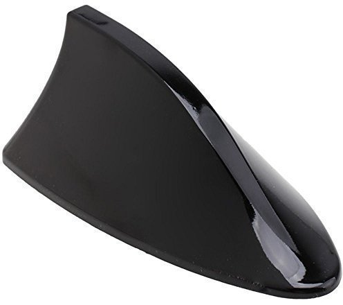 Vinciann Shark Antenne en forme d’aileron de requin, universelle pour toit de voiture, tuning, signal radio FM/AM, noir