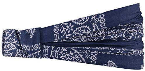 Bajala Damen Headband mit Blumenmuster - Stirnband aus Baumwolle - Modisches Haarband in Einheitsgröße (52-60 cm) - Ganzjährig tragbares Kopftuch - Bandana blau One Size