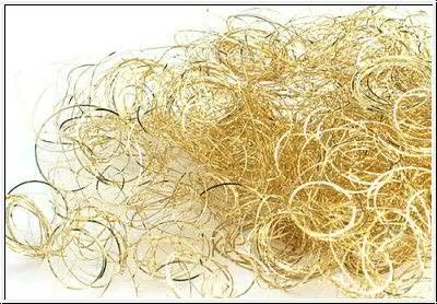 Lametta gelockt - 200 Gramm - Farbe: Gold - Engelshaar - Weihnachtliche Dekoration