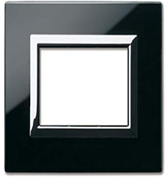 Placca Ave Sistema 44 44Pv3Nal Vera 44 Vetro 3 Moduli Nero Assoluto -Finitura Lucida