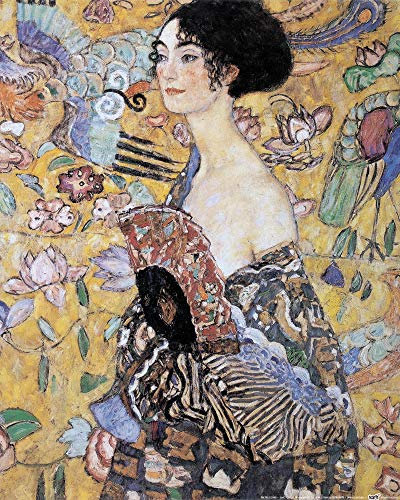1art1 Gustav Klimt Poster Dame Mit Fächer, 1917-18 Kunstdruck Bild 50x40 cm