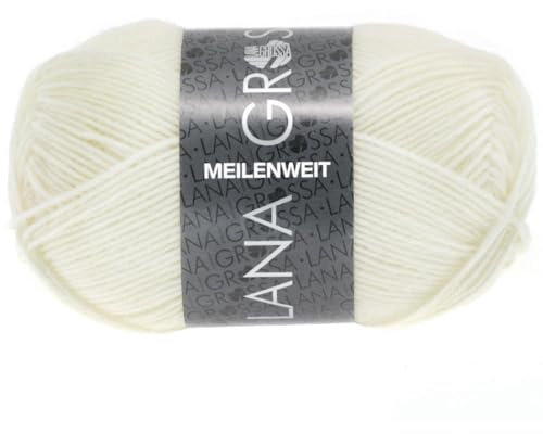 LANA GROSSA Meilenweit 50g | Sockenklassiker, waschmaschinenfest | Handstrickgarn aus 80% Schurwolle & 20% Polyamid | 50g Wolle zum Stricken & Häkeln | 210m Garn FB1113