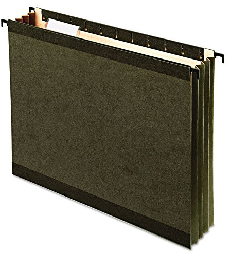 Pendaflex SureHook Reinforced Extra Capacity Hanging Pockets, Letter Size, Standard Green, 4/PK (09217)