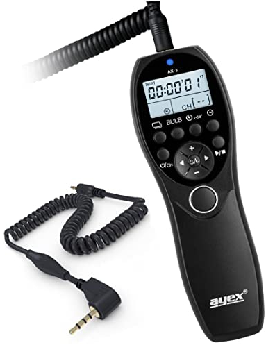 ayex Timer-Fernauslöser AX-3 Kompatibel mit Panasonic zB DC-GH5 DMC-FZ2500 DMC-FZ2000 DMC-G85 DMC-G7 DMC-GX Low/High Speed Serienbilder Langzeitbelichtung Bulb zeitgesteuertes Auslösen RS-2