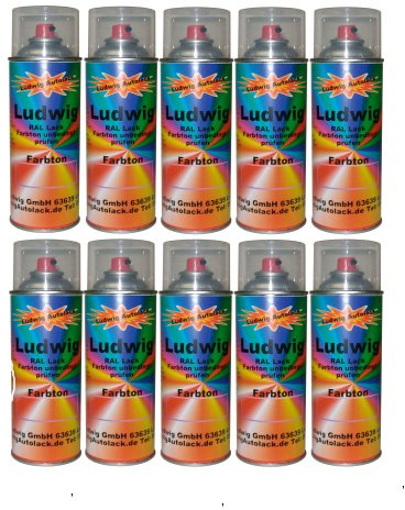LudwigLacke 10 Spraydosen 400ml Autolack glänzend RAL 4010 Telemagenta