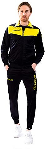 Givova Herren Anzug Visa Sportset, Mehrfarbig (blau/gelb), S-M EU