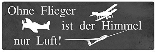Interluxe METALLSCHILD Shabby Vintage Blechschild OHNE Flieger Modellbau Modellflieger Geschenk lustig Modellflugzeug
