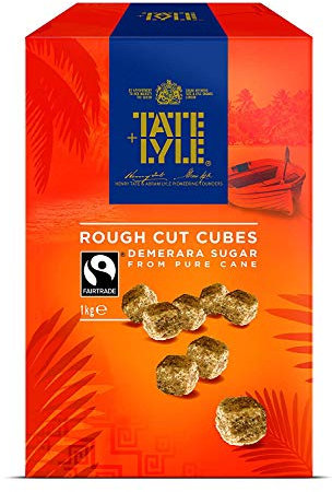 Tate and Lyle Fairtrade Demerara Rough Cut Sugar Cubes 1 kg (Pack of 4)