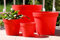 Wamat Blumenkübel Blumentopf Pflanzkübel Pflanztopf 4 Größen / 8 Farben S - XXLNeu!! (Durchmesser:26 cm, rot)