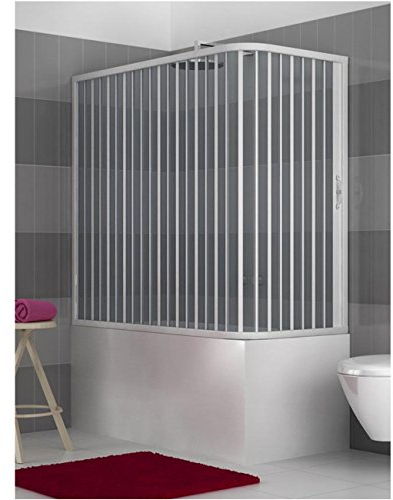 ROLLPLAST Box Vasca in PVC A Soffietto 2 Lati Anta Unica CM 70x160/170xH150