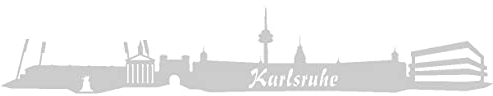 Samunshi® Autoaufkleber Karlsruhe Aufkleber Skyline 25 x 4,4cm silbermetalleffekt