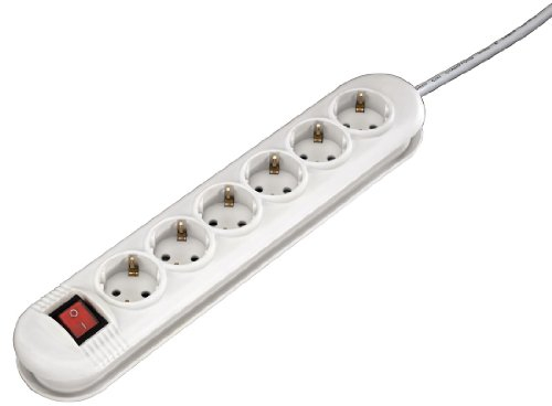 Hama Vis-à-vis Steckdosenleiste 6fach (1,4m Kabellänge, kindersicher, Mehrfachsteckdose) weiß