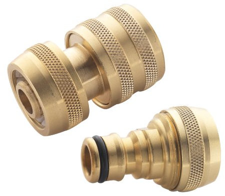 Spear & Jackson BWF3 1/2 Female & 1/2 Male Brass Hose Connectors, Bronze