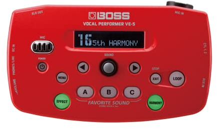 Boss VE-5 RD Pédale processeur vocal et d'effet avec looper rouge