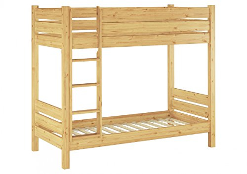Erst-Holz Etagenbett für Erwachsene Kiefer 90x200 Rollrosten Nische 100 Massivholz-Stockbett 60.16-09