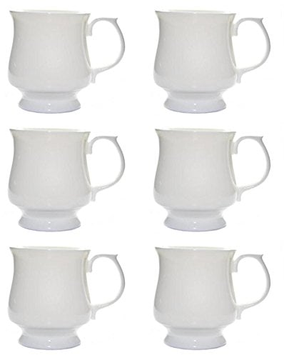 Bone China Set of 6 White Stacker Beakers/Mug Gift Boxed- Stack These Mugs Away to Save Space!