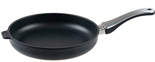 Pfannen Harecker Aluguss-Flachppfanne 26 cm Ø | Antihaftpfanne ohne PFOA | geeignet für Induktion, Ceran, Gas, Elektro | backofengeeignet | robust, beschichtet | für kurzgebratenes I Made in Germany