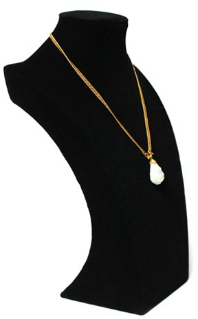 Yudu elegante Schmuckbüste Dekobüste Kettenständer Samt schwarz H34