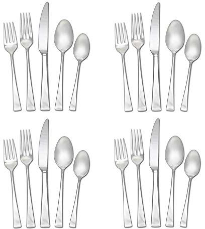Mikasa 5100238 Lucia 20-Piece 18/10 Stainless Steel Flatware Set, Service for 4
