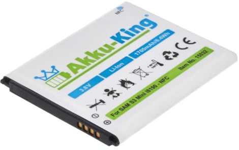 Akku-King Akku kompatibel mit Samsung EB-L1M7FLU - Li-Ion 1700mAh (mit NFC) - für Galaxy S3 Mini GT-I8190, S III Mini GT-I8190N, GT-I8190T, GT-I8200